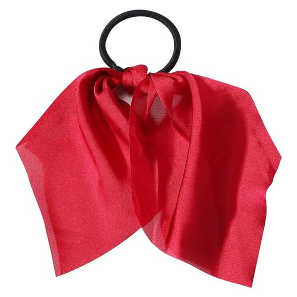 Elastisk Hårband med Slät Satinband Röd