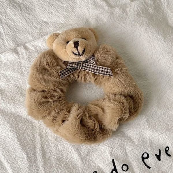 Chouchou Klassisk för Hår i Plush Söt Brun Björn Brun