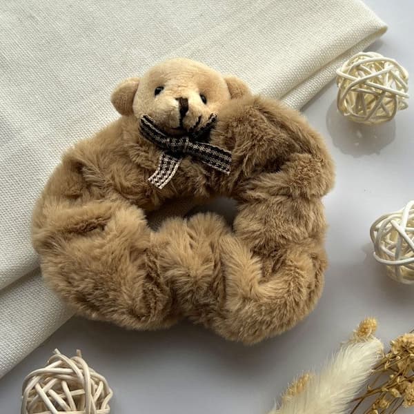 Chouchou Klassisk för Hår i Plush Söt Brun Björn Brun