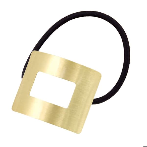 Elastisk Casual för Hår med Fyrkantig Guld/Svart Urtag