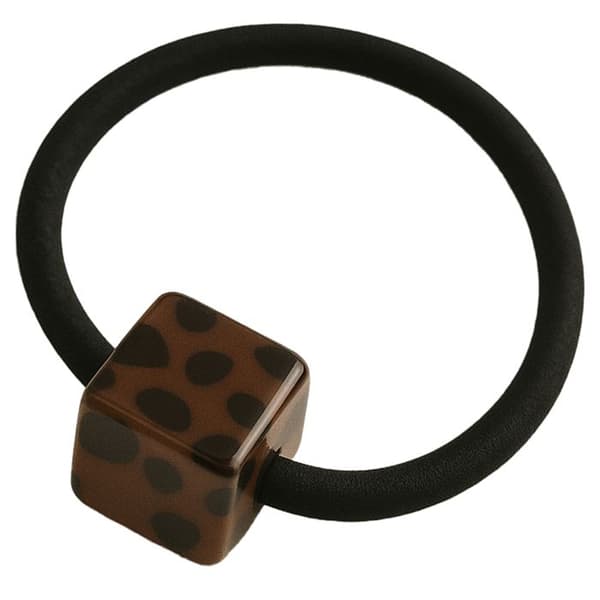 Elastiskt Hårband med Kubpärla Minimalistisk Leopard Ljusbrun Ljusbrun