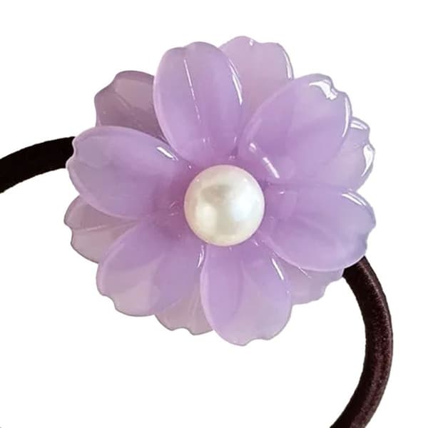 Elastiskt Casual Hårband med Kristallblomma Delikat Lila Lila