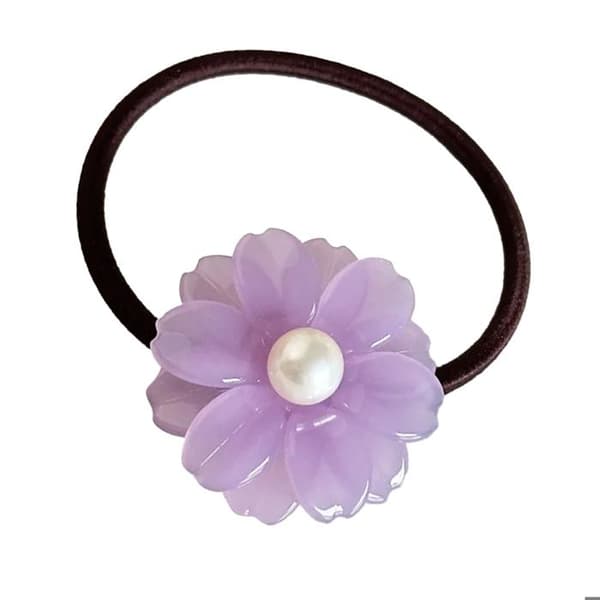 Elastiskt Casual Hårband med Kristallblomma Delikat Lila Lila