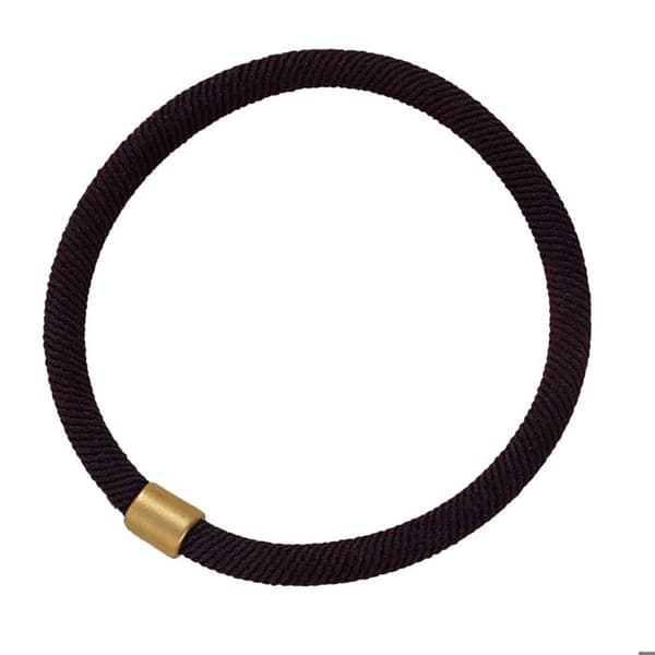 Torsadad Hårsnodd med Minimalistisk Guldänd Brown Dark Brown Dark