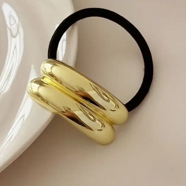 Elastisk Fantasi för Hår Design Dubbel C Glamour Guld