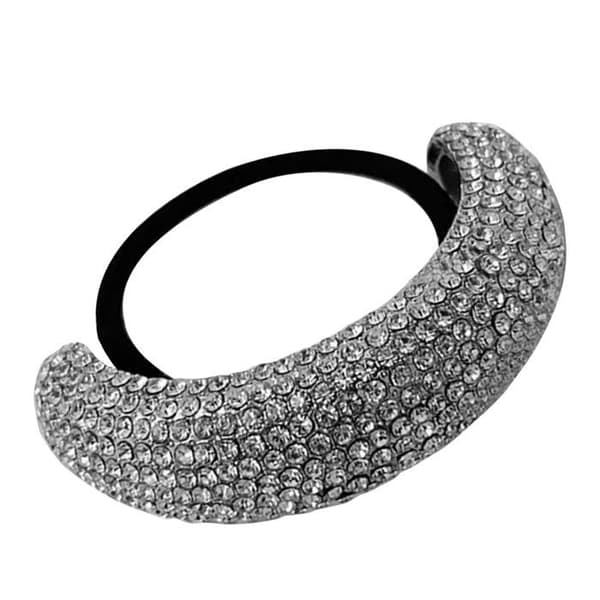 Elastisk Trend för Hår med Geometriska Strass i Raffinerad Silvergrå
