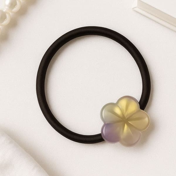 Minimalistisk Vit Acryliets Blommande Körsbärshår Gummibandselastik
