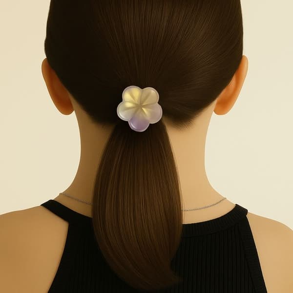 Minimalistisk Vit Acryliets Blommande Körsbärshår Gummibandselastik
