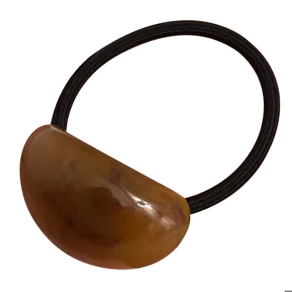 Elastiskt Hårband med Bärnstensaktig Brunsfärgad Perle