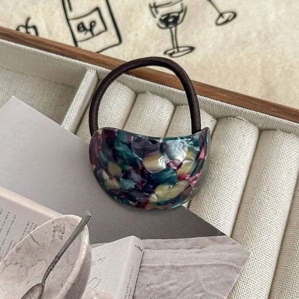 Elastisk Casual för Hår med Retro Chic Mineralpärla Intensiv Lila