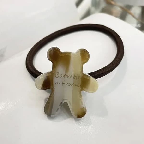 "Stretch Casual Hårsnodd med Teddy Bear Ärmskydd, Underbar Beige"