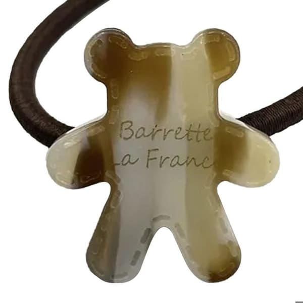 "Stretch Casual Hårsnodd med Teddy Bear Ärmskydd, Underbar Beige"