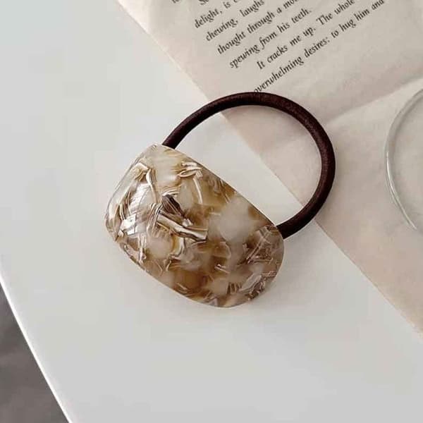 Minimalistisk Beige Marmor Perle Hårsnodd Casuall