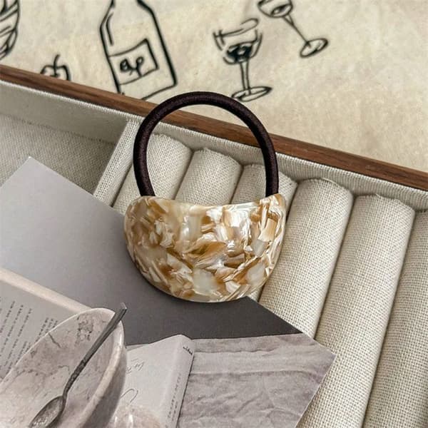 Minimalistisk Beige Marmor Perle Hårsnodd Casuall