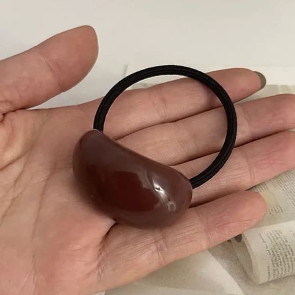 Slingor Avslappnad Hårsnodd Med Perle Träeffekt Bordeaux
