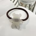 Miniatyrbild 3 av 3: Gummiband för hår med teddybjörnshylsa, fantastisk vit, ireläkt.