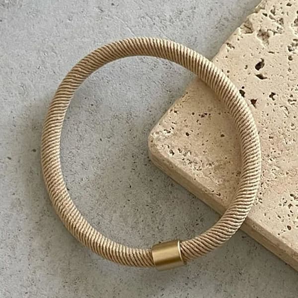 Torsadad Hårsnodd med Minimalistisk Guldig Änddel Blå Kaki