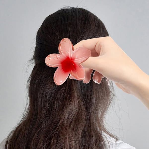 8 Delar Hårklipp Blomma, Plumeria Klipp, Stora Antiglidsklor, Hår Blommor Konstgjord - sh