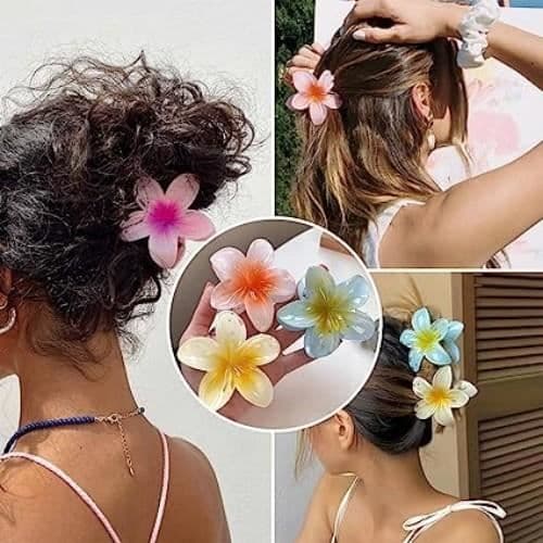 hårklämma, hårklämma kvinna, hårnålar, blomsterhårklämma, för tjockt hår tjejer presenter för tjockt hår (4st)