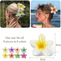 Miniatyrbild 4 av 4: Set med 8 stora hårklämmor i plast, blommönster, flerfärgade, blommiga hårklämmor med halkskydd (slumptillfällig färg)