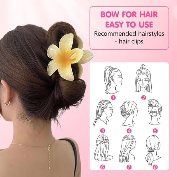 Blomsterhårklämmor, 6 stycken halkfria blomsterhårklämmor, Hawaiianska stora blomsterhårklämmor Plumeria.