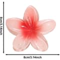 Miniatyrbild 4 av 4: 2st, Stor hawaiiansk hårklämma på 8 cm - Hawaiiansk plumeria - Antiglidande blomformat hårklämmor