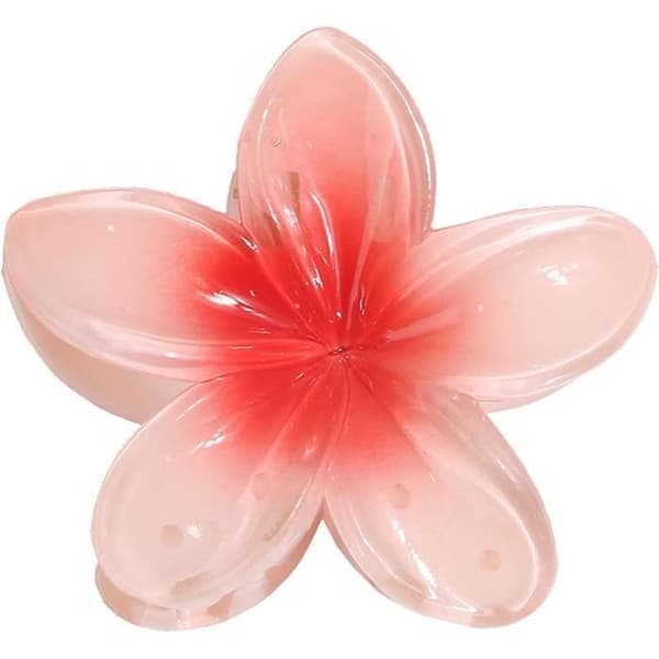2st, Stor hawaiiansk hårklämma på 8 cm - Hawaiiansk plumeria - Antiglidande blomformat hårklämmor
