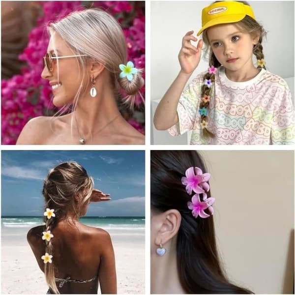 Hårklämmor Blomma, 6 stycken Blomklämmor Antiglid Stora Söta Hårklämmor