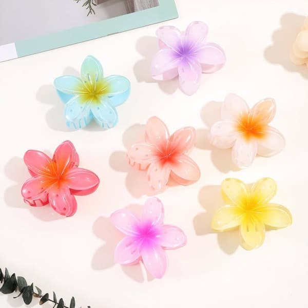 12 Blommös Pincett, Små Blommiga Gripklämmor, Blommiga Hårspännen med Stark Grepp för Kvinna (4 CM)