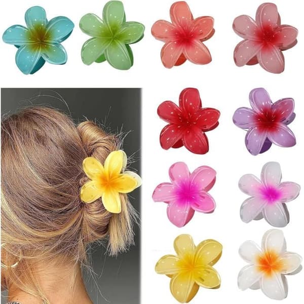 Hårklämmor Blomma, 10 Stycken, Hårklämmor Blomma Hawaii, Söta Små Hårklämmor, Slumptaxering