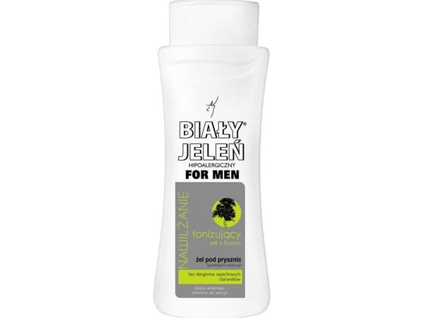WHITE JELEŃ_Hypoallergenic Moisturizing Shower Gel for men Toning Birch Sap 300ml