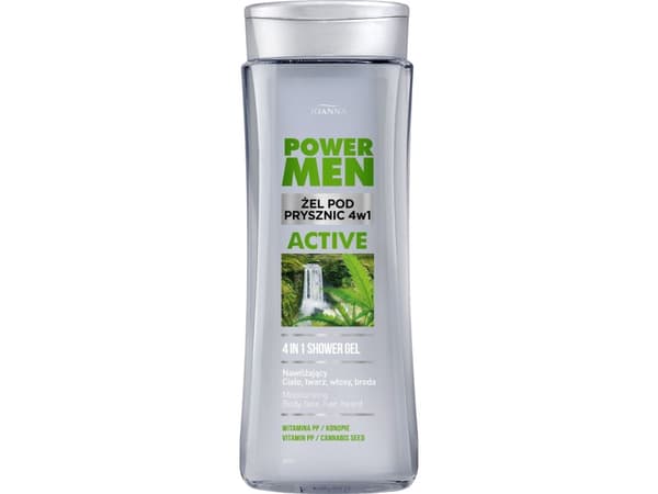 JOANNA_Power Men shower gel 4in1 Active hemp and vitamin PP 300ml