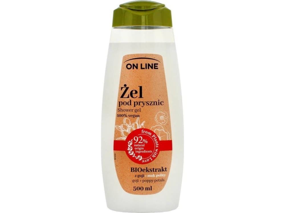 On Line On Line From Plants With Love Creamy Shower Gel BIOextract with Goji and Poppy Seed 500ml
