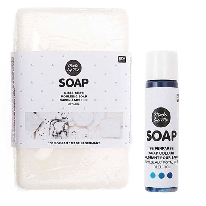 Opak vegansk formtvål 250 g + Kungsblå färg