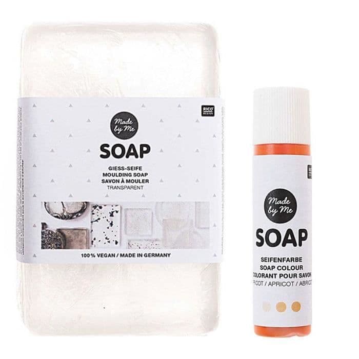 Transparent vegansk formtvål 250 g + aprikos orange färg