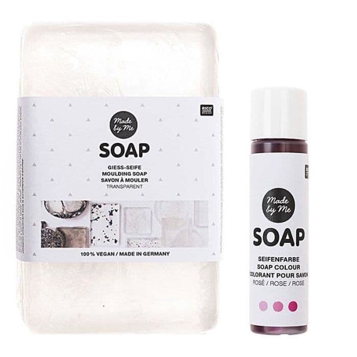 Transparent vegansk formtvål 250 g + Rosa färg