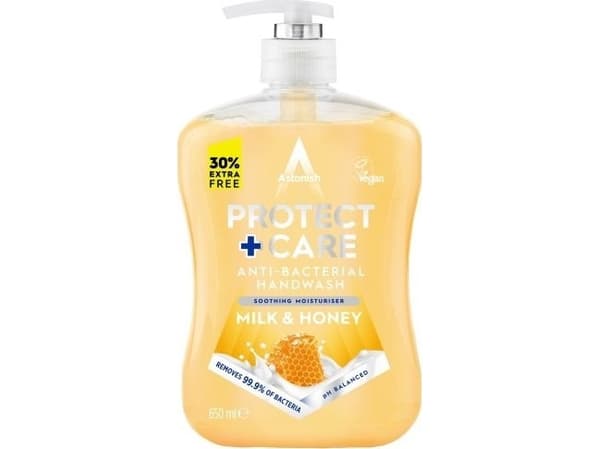 Astonish ASTONISH Antibacterial liquid soap 650ml HANDWASH MILK&HONEY