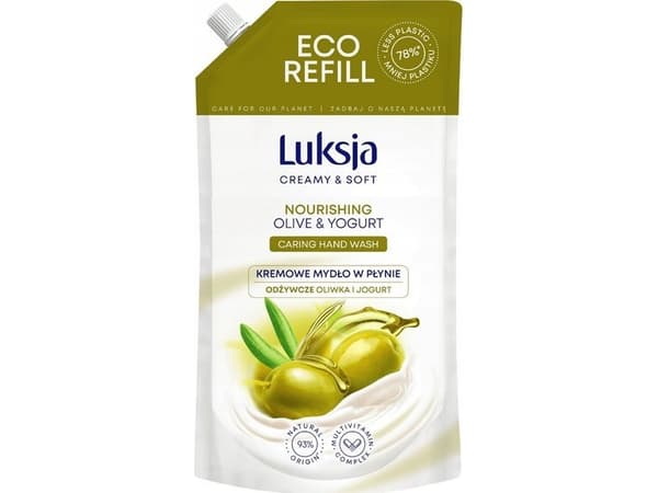 Luksja Luksja Creamy & Soft Creme flytende såpe Oliven og yoghurt 900 ml refill-pakke