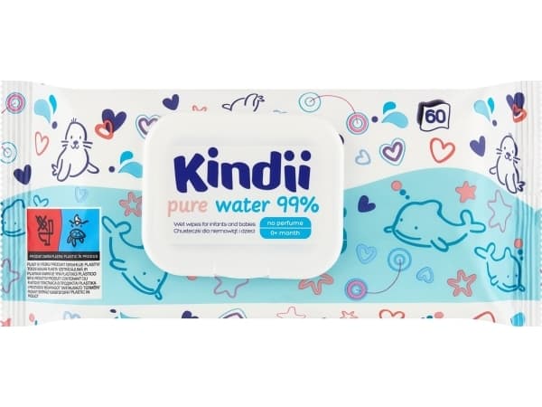 KINDII-PYYHKEET 60KPL PUHDASTA VETTÄ 99% HAR02DZ04