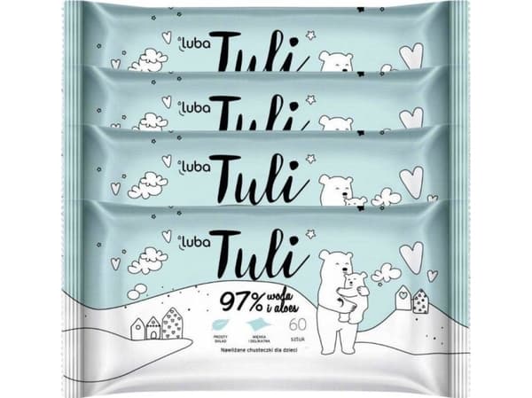 LUBA_Tuli vauvan kosteuspyyhkeet 97% vettä ja Aloe veraa 4 x 60kpl.