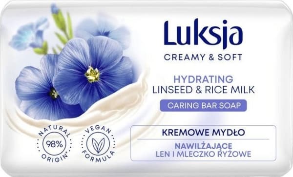Sarantis Luksja Creamy &amp; Soft Kosteuttava voidemainen palasaippua Pellava &amp; riisimaito 90g