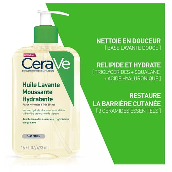 Cerave Skummande Tvålolja 473 ml För Normala Till Mycket Torra Hudtyper Med Tendens Till Atopi