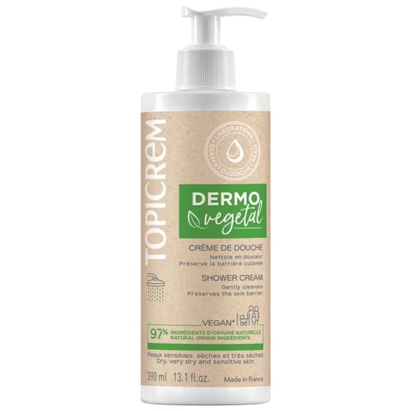 Topicrem DERMOVEGETAL Duschkräm för torr och mycket torr hud 390 ml