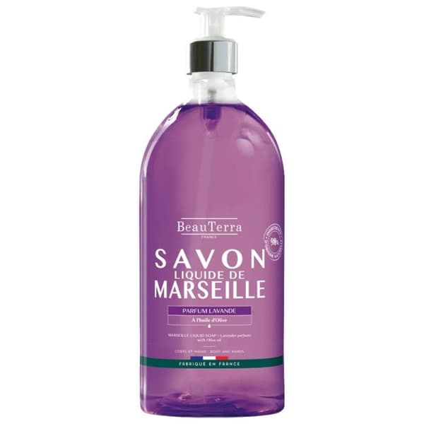 Flytande tvål - Beau Terra - Lavendel - 1L - Utan konserveringsmedel - 100% vegetabilisk