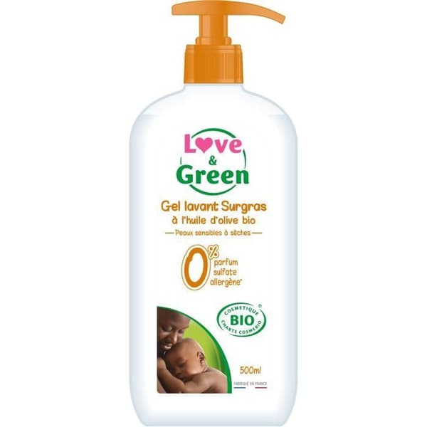 Love &amp; Green Ekologisk superfettad babyrengöringsgel 500 ml