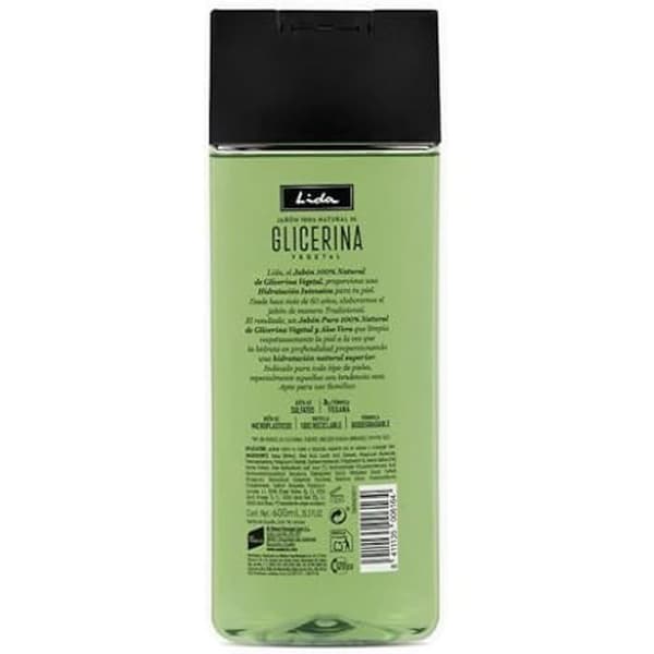 Lida Jabón 100 % naturlig Glicerina Y Aloe Vera 600 ml unisex