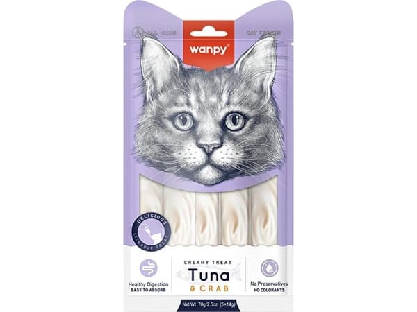 Wanpy Wanpy Creme för katter Tonfisk Krabba 70g