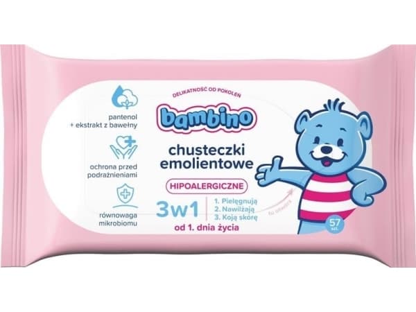 BAMBINO_Emollient servietter 3i1 57 stk