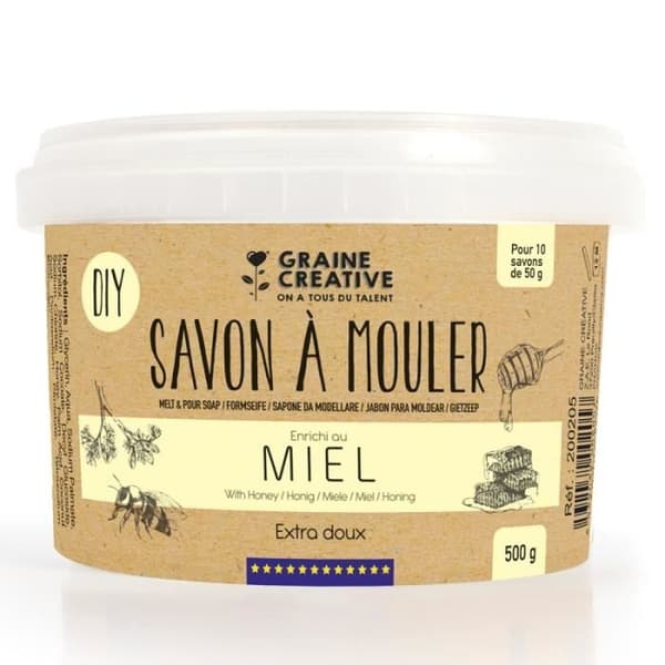 Formbar tvål - Honung - 500 g - Vit - Guldgul - Vuxen - Unisex