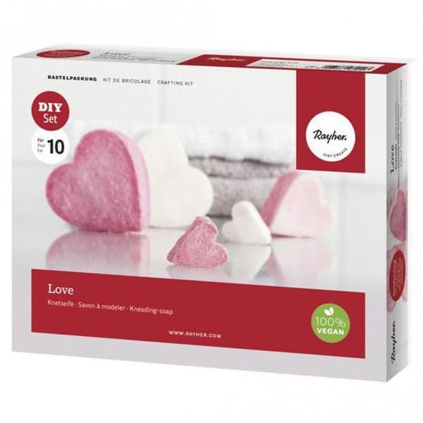 Modelleringstvålsats - Rayher - 250g - 3 kakformar - Färg med doftande röda bär